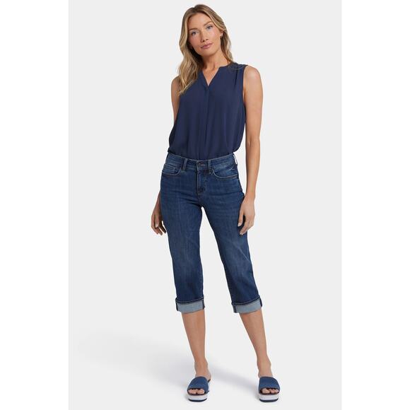 NYDJ Denim - NYDJ “Marilyn” Straight Crop Jeans with Cuffs and Lift Tuck Technology – Size 2